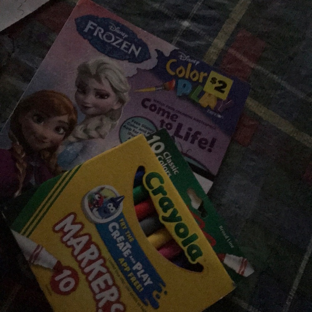 Markers and a coloring book